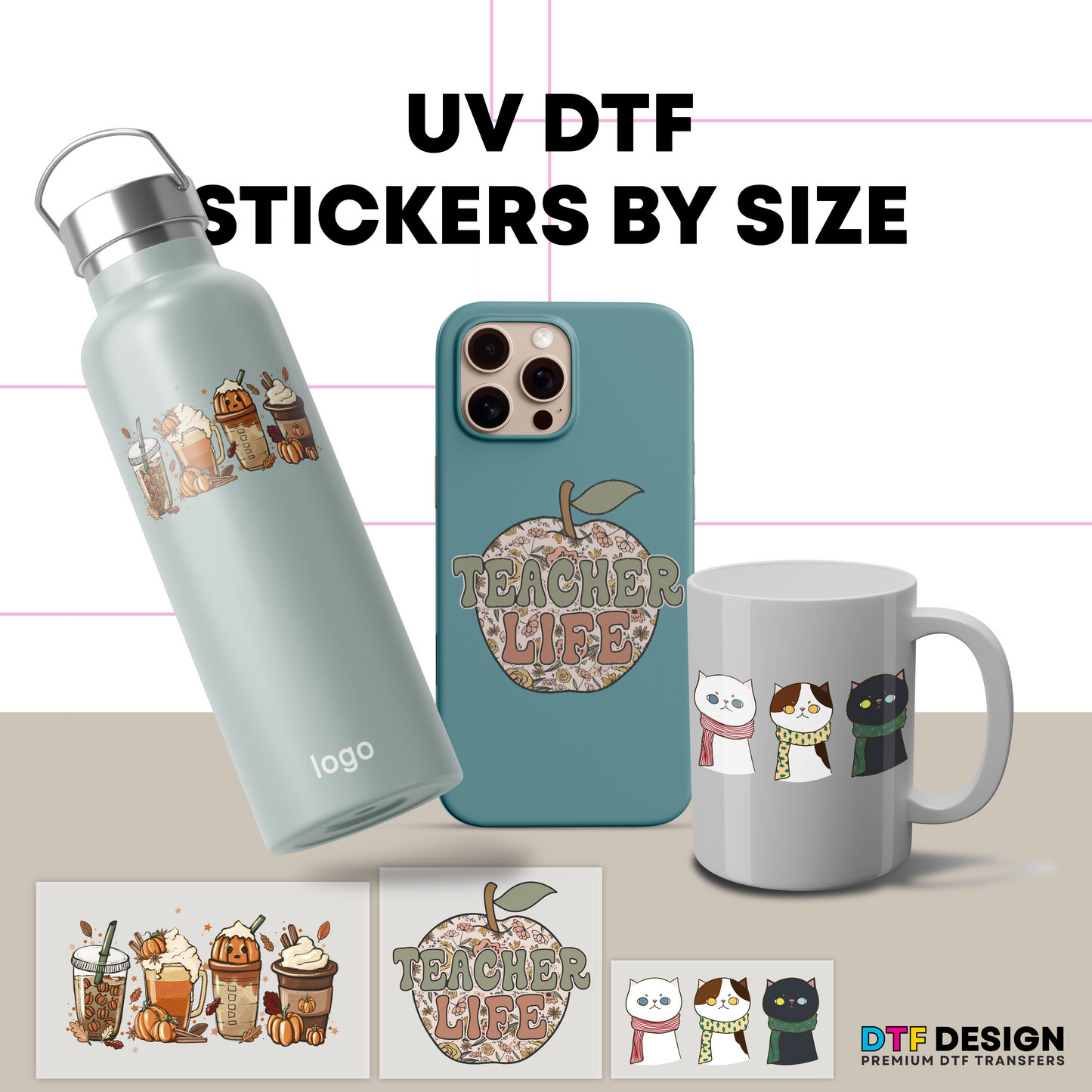 UV DTF Stickers By Size