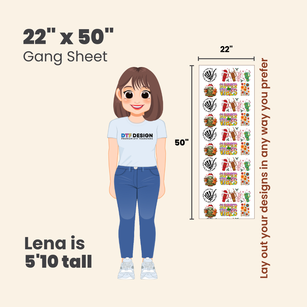 DTF Design High Quality Gang Sheet Upload Your Own Files