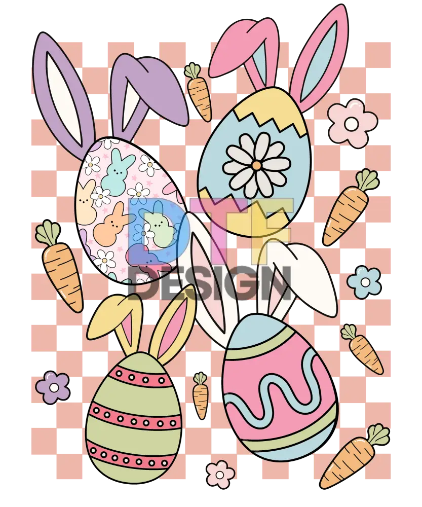 Retro Easter Bunny Ears Eggs