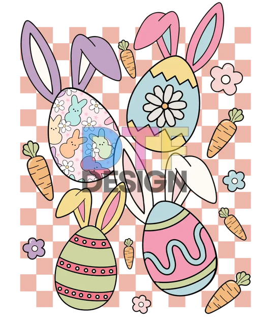 Retro Easter Bunny Ears Eggs